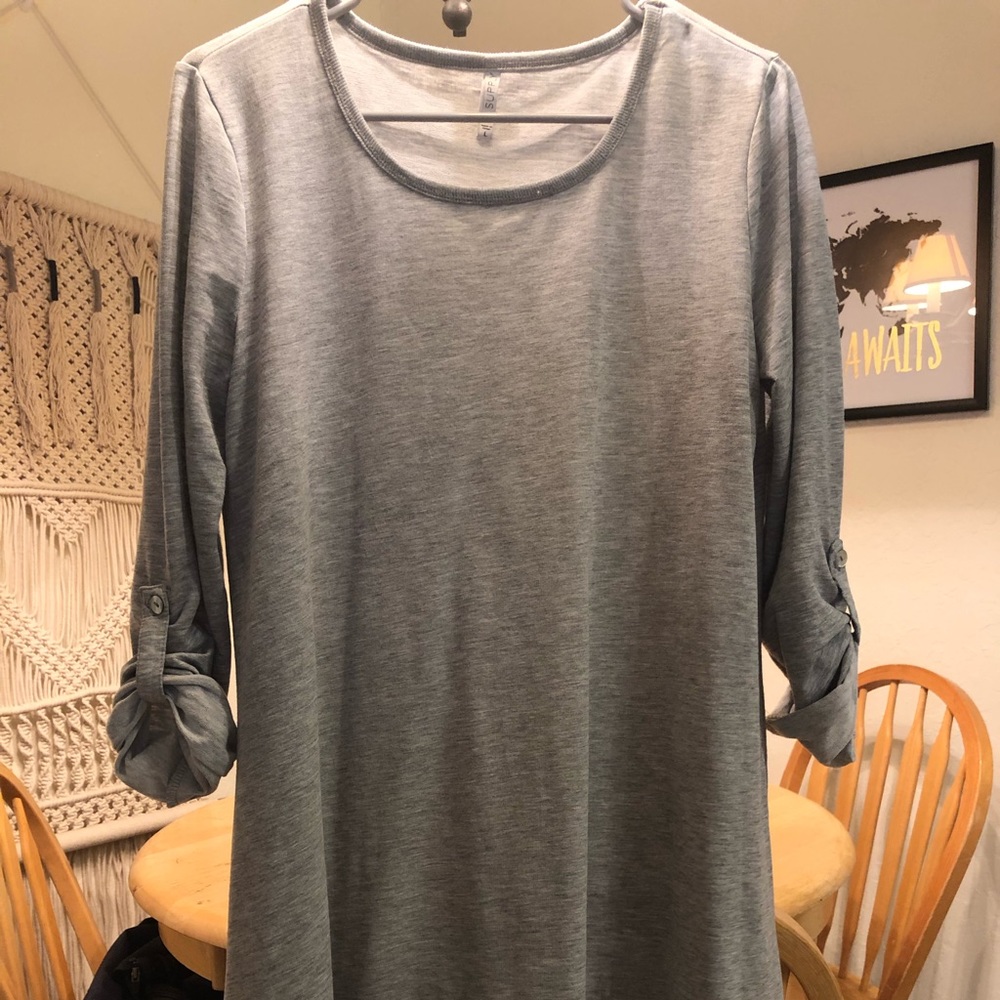 Gray Sweatshirt Dress